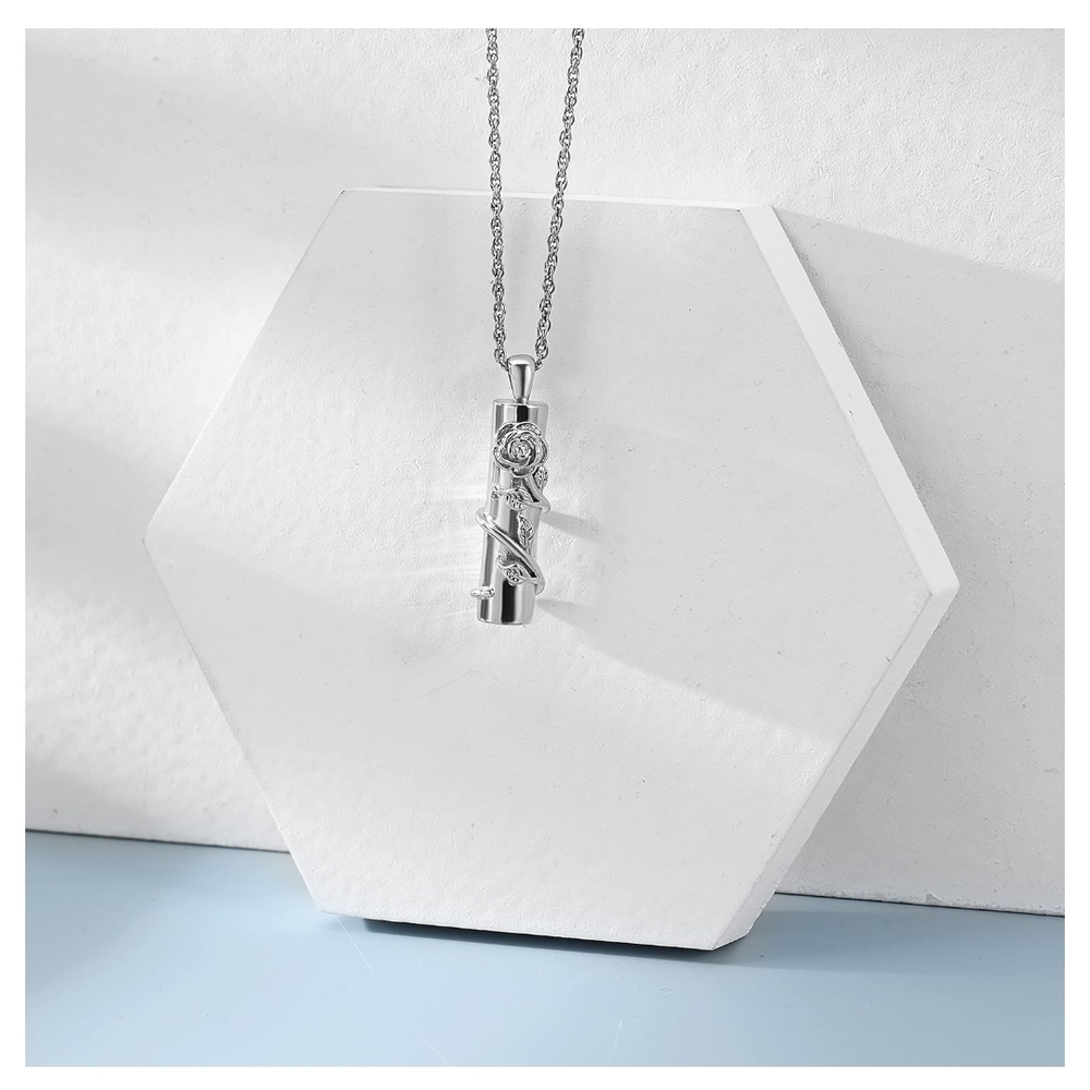 Climbing Rose Pendant Urn Necklace